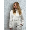 Kurtka sztruksowa By o la la, biała, rozmiar M.