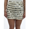 Spódniczka mini elegancka, SHEEP FASHION biała z aplikacją, rozmiar M/L.