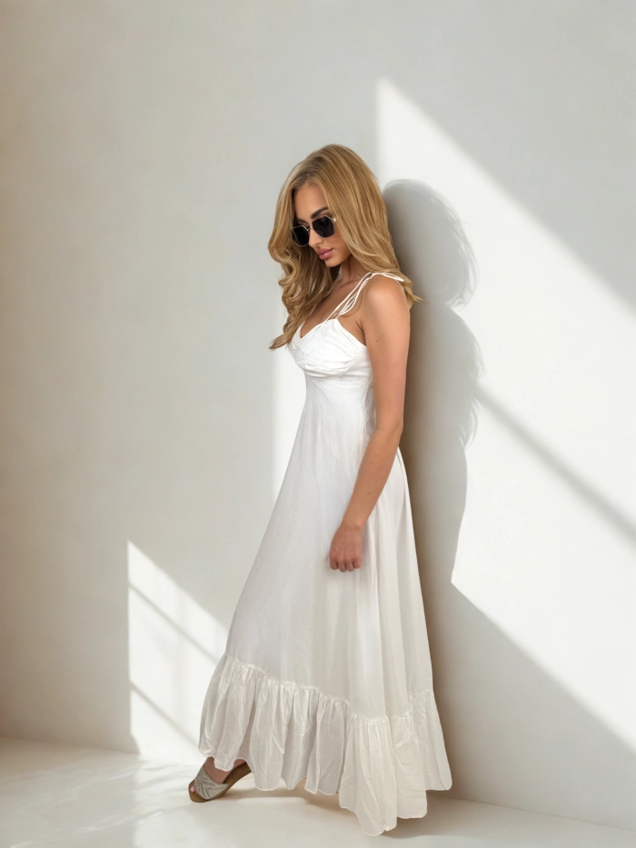 Sukienka śnieżnobiała Maxi ELSA, rozmiar M/L. Sukienka śnieżnobiała Maxi ELSA, rozmiar M/L.