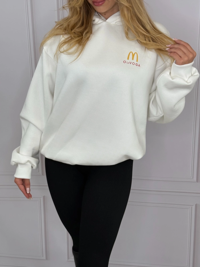 BLUZA OLAVOGA MC, OVERSIZE, ROZMIAR UNI, ŚMIETANKA/BIEL.
